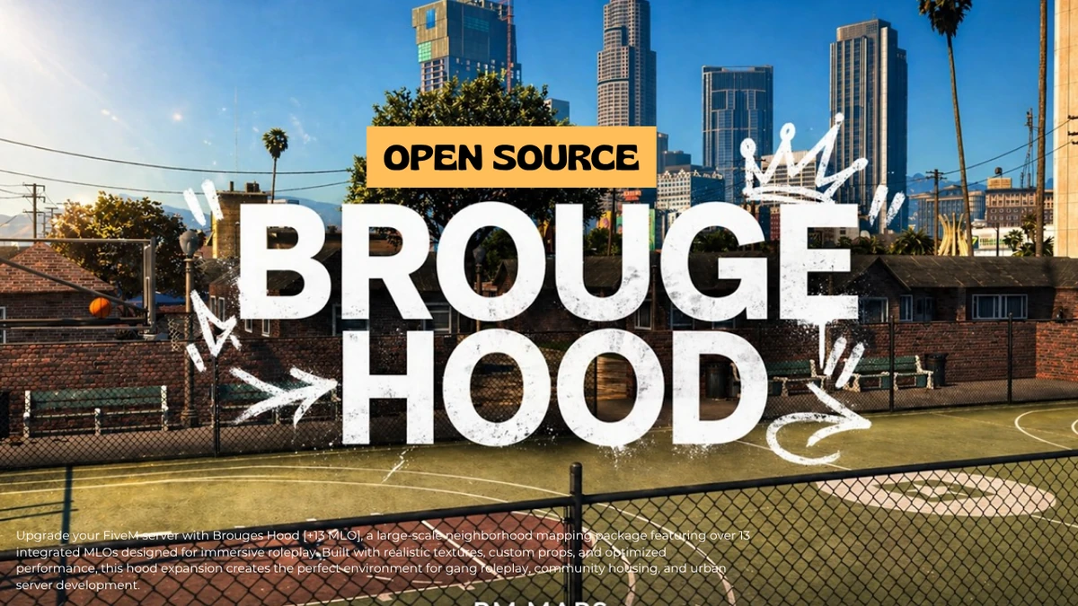 Brouges Hood [+13 MLO] | Premium FiveM Hood Map | Open Source